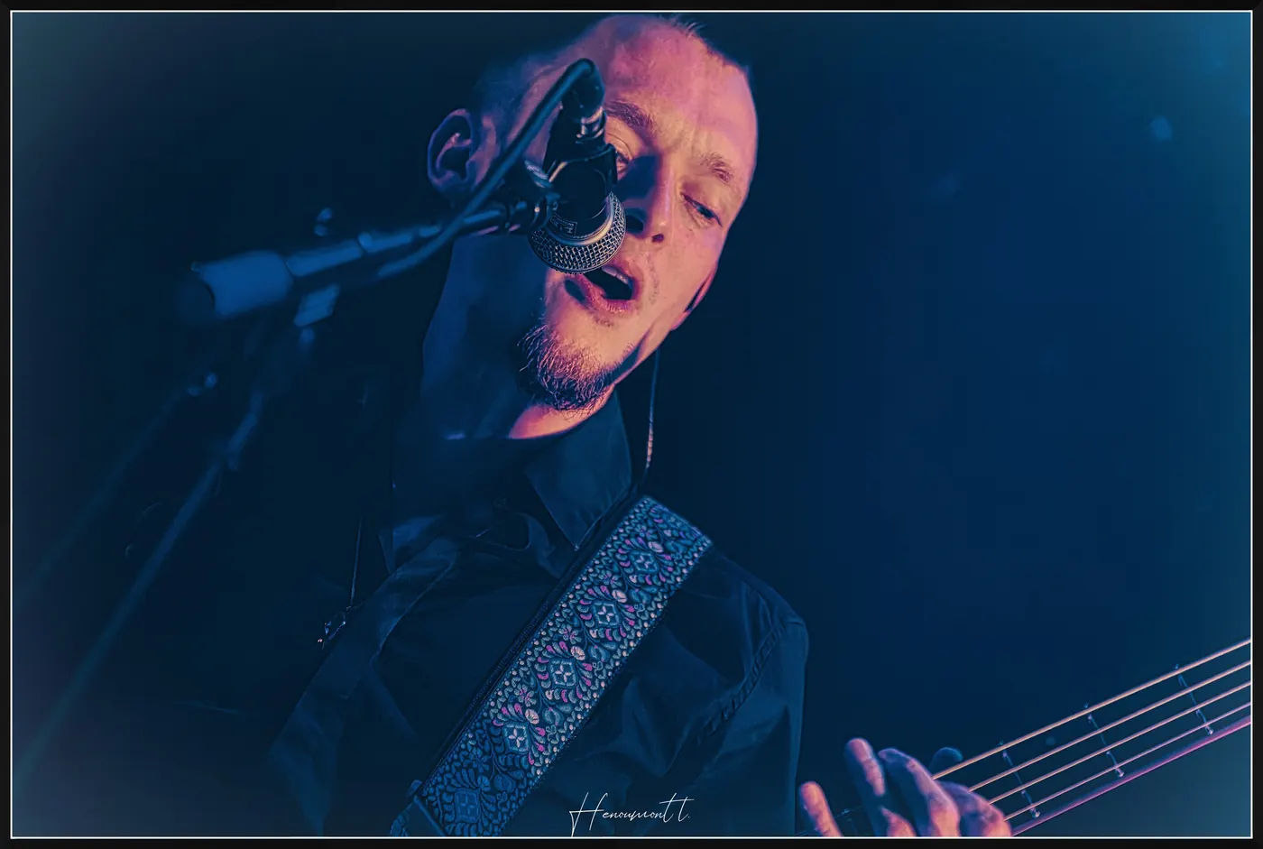 Bass player on stage